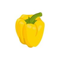 vektor illustration med saftig gul ljuv peppar. ett vegetabiliska isolerat på en vit bakgrund. design förpackning, bruka Produkter, Ingredienser.