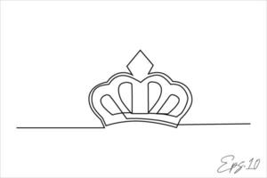 kontinuerlig linje vektor illustration design av krona