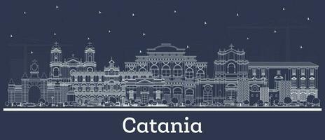 översikt catania Italien stad horisont med vit byggnader. företag resa och turism begrepp med historisk arkitektur. catania stadsbild med landmärken. vektor