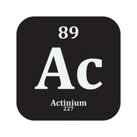 Aktinium Chemie Symbol vektor