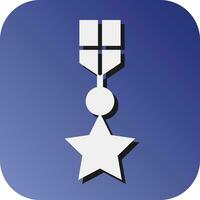 medalj av hedra vektor glyf lutning bakgrund ikon för personlig och kommersiell använda sig av.