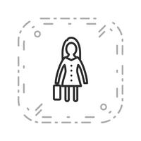 Frauen mit Aktenkoffer-Vektor-Ikone vektor