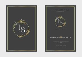 minimalistisch Blumen- Hochzeit Einladung Karte Vorlage Design, mit einfach Jahrgang Farbe Design vektor