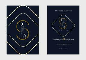 minimalistisch Blumen- Hochzeit Einladung Karte Vorlage Design, mit einfach Jahrgang Farbe Design vektor