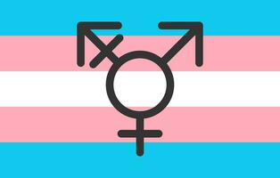 Transgender Stolz Symbol und Flagge. lgbt Gemeinschaft. gegen Diskriminierung. Vektor Illustration.