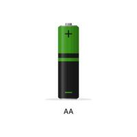 alkalisk batteri aa isolerat på vit bakgrund. laddningsbart batteri energi lagring celler platt modern stil. vektor illustration.