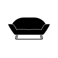 eleganta bekväm soffa ikon isolerat på vit bakgrund. soffa interiör av en levande rum eller kontor. mjuk möbel för resten och avslappning Hem. vektor illustration.