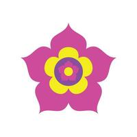 Blume Symbol isoliert auf Weiß Hintergrund. einfach Blumen- Symbol im hell Farben. Lotus dekorativ Blume Silhouette. Vektor Illustration.