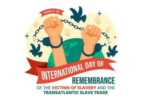internationell dag av minne av de offer av slaveri och de transatlantiska slav vektor design illustration till mot trafficking i personer
