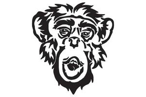 Schimpanse Kopf tätowieren Design vektor