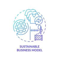 2d lutning ikon hållbar företag modell begrepp, enkel isolerat vektor, hållbar mode tunn linje blå illustration. vektor