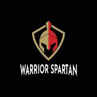 spartanisch Krieger Logo Design Konzept Idee mit Schild vektor