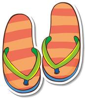 klistermärke design med sommar sandaler isolerade vektor