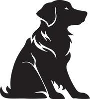 Hund Vektor Silhouette Illustration schwarz Farbe 3