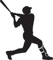 Baseball Spieler Vektor Silhouette, Silhouette, schwarz Farbe 8