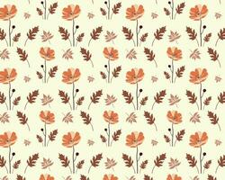 höst blommig mönster med orange och brun löv vektor