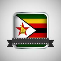 vektor runda baner med zimbabwe flagga