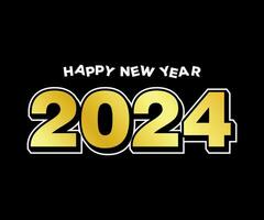2024 Typografie Logo Design Konzept. glücklich Neu Jahr 2024 Logo Design vektor