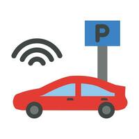 uppkopplad parkering vektor platt ikon för personlig och kommersiell använda sig av.