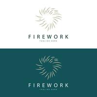 Feuerwerk Logo, einfach Linie Modell- Design Neu Jahr Feier Tag Illustration, Vorlage Vektor