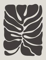 abstrakt groovig Blumen- Monstera Poster y2k. modern modisch minimalistisch Stil. Hand gezeichnet zum Hintergrund, Mauer Dekor, Stoff, Postkarte, Abdeckung, Vorlage, Banner. vektor