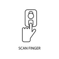 skanna finger begrepp linje ikon. enkel element illustration.scan finger begrepp översikt symbol design. vektor