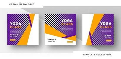 modern Yoga Klasse Banner Vorlage zum Meditation Sozial Medien Post Yoga Tag oder Yoga Klasse Förderung. Profi Vektor