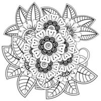 Mehndi Blume dekorative Ornament im ethnischen orientalischen Stil, Doodle Ornament, Umriss Hand zeichnen. Malbuchseite. vektor