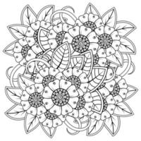 Mehndi Blume dekorative Ornament im ethnischen orientalischen Stil, Doodle Ornament, Umriss Hand zeichnen. Malbuchseite. vektor