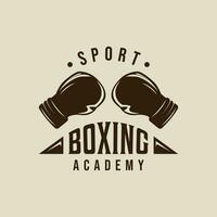 boxning logotyp vektor årgång illustration mall ikon grafisk design. stridande sport tecken eller symbol för akademi eller klubb eller för konkurrens eller skjorta skriva ut med retro typografi begrepp