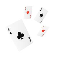 fliegend spielen Karte vier von ein nett oder Quads. As Design Cazino Spiel Element. Poker oder Blackjack realistisch Karten. Vektor Illustration