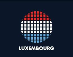 de luxemburg runda flagga ikon. design flagga med de arrangemang av kvadrater den där form en cirkel. flagga med röd, vit, blå. vektor