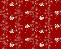rot und Weiß Blumen- Muster Hintergrund vektor