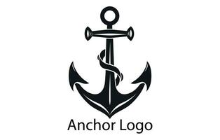 ankare fartyg Yacht lyx bricka vektor logotyp, ankare logotyp ikon design vektor mall,