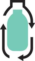 återvinna plast flaska logotyp ikon vektor linje översikt monoline Färg fylla stil