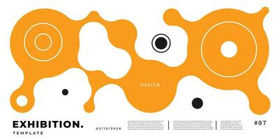 abstrakt ansluten cirkel form modern bakgrund. vätska och dynamisk bakgrund mall. smältande form bakgrund. samtida utställning affisch design. vektor