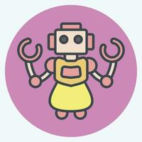 ikon personlig robot. relaterad till framtida teknologi symbol. Färg para stil. enkel design redigerbar. enkel illustration vektor