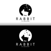 Hase Logo Design süß Hase einfach Tier Silhouette Illustration Vorlage vektor