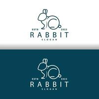 Hase Logo Design süß Hase einfach Tier Silhouette Illustration Vorlage vektor