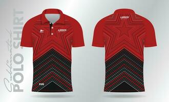 abstrakt rot und schwarz Polo Hemd Attrappe, Lehrmodell, Simulation Vorlage Design zum Sport Uniform vektor