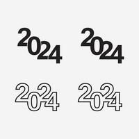 2024 Neu Jahr und Weihnachten Logo 2024 Nummer Design und Illustration vektor