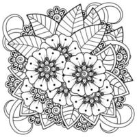 Mehndi Blume dekorative Ornament im ethnischen orientalischen Stil, Doodle Ornament, Umriss Hand zeichnen. Malbuchseite. vektor