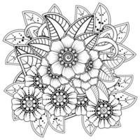 Mehndi Blume dekorative Ornament im ethnischen orientalischen Stil, Doodle Ornament, Umriss Hand zeichnen. Malbuchseite. vektor