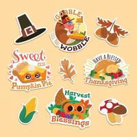 Happy Thanksgiving Sticker Packs vektor
