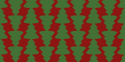 grön jul träd på en röd bakgrund. sömlös jul och ny år mönster med gran träd. omslag papper mall för gåva lådor. vektor illustration.