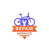 Fahrrad, Fahrradreparaturservice, Vektorlogosymbol vektor