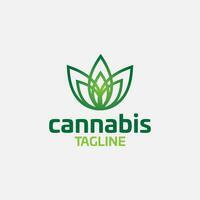 Cannabis Hanf Gras Topf Vektor editierbar Logo