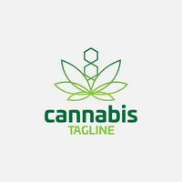 Cannabis Hanf Gras Topf Vektor editierbar Logo