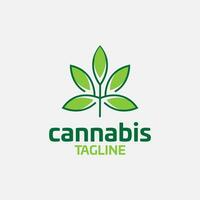 Cannabis Hanf Gras Topf Vektor editierbar Logo