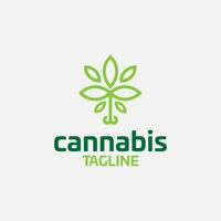 Cannabis Hanf Gras Topf Vektor editierbar Logo